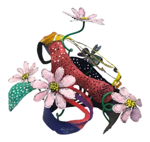 2002 Floral Still Life Metal Sculpture by Louis Cogley