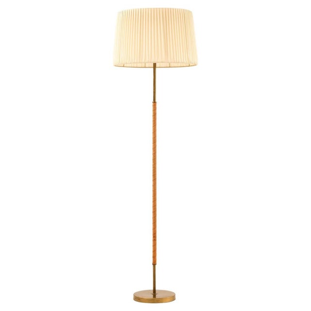 Floor Lamp in Brass and Leather by Harald Notini, 1940s For Sale - Image 9 of 9