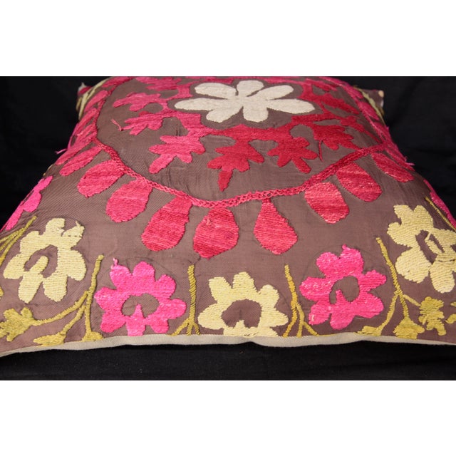 2020s Contemporary Needle Work Suzani Pillow Cover For Sale - Image 5 of 10