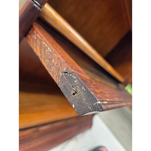 Antique Arts & Crafts Quarter-Sawn Oak 3-Stack Barrister Bookcase For Sale - Image 9 of 16