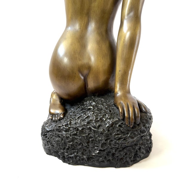 Nude Woman on Rock - Bronze - 29" For Sale - Image 10 of 11