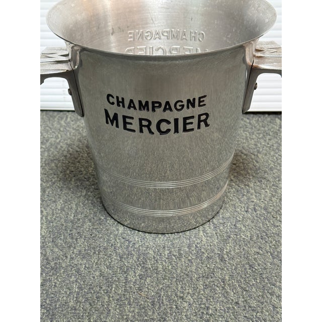 Silver Vintage French Champagne Mercier Metal Ice Bucket For Sale - Image 8 of 12