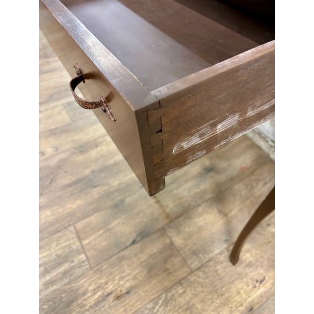 Wood Antique French Louis XVI Style Secretary Slant Top Drop Front Petite Desk For Sale - Image 7 of 15