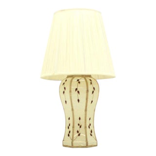 Mid-Century Modern Faux Bamboo Motive Art Decorated Lamp For Sale