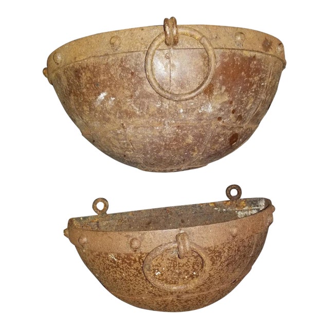 Vintage Iron Planters - a Pair For Sale
