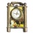 Brass Miniature Desk Clock With Flemish Art Scenic Dial For Sale