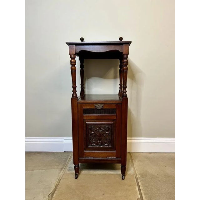 Brown Carved Mahogany Coal Box, 1900s For Sale - Image 8 of 9