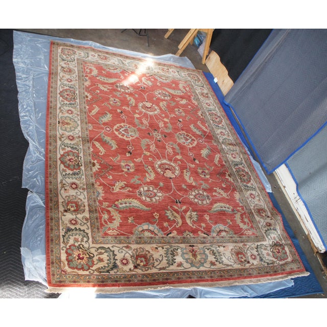 Karastan Ashara 100% Wool Red Agra Acanthus Palmette 549 Area Rug Carpet 9 X 12 For Sale - Image 4 of 15