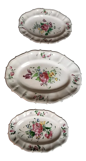 1940s Set of Three French Luneville Platters