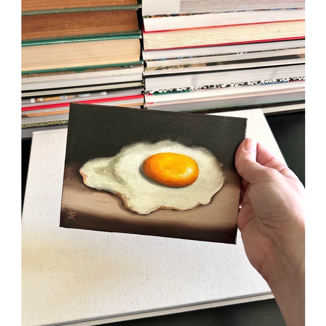 1990s Original Fried Egg Still Life Painting by Jane Palmer For Sale - Image 5 of 6