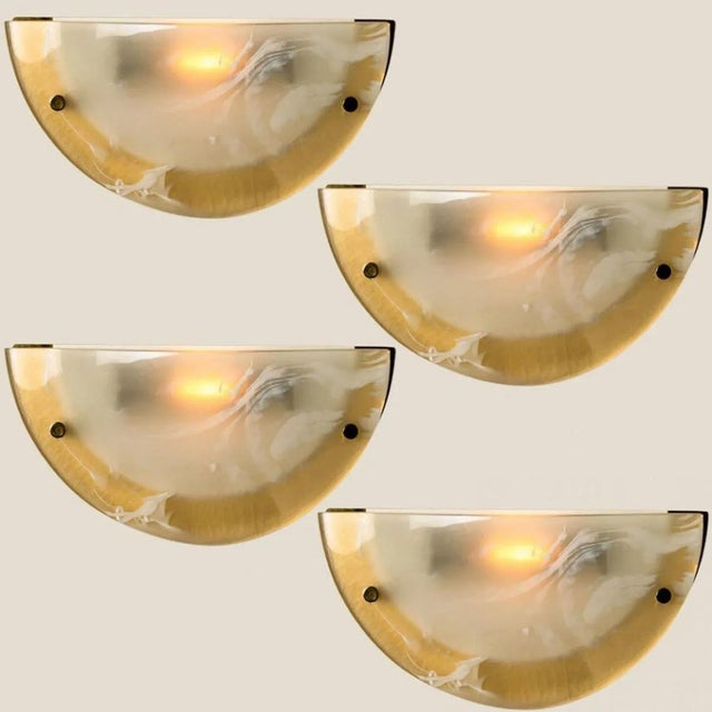 1970s Murano Brass and Glass Wall Light attributed to Egon Hillebrand for Hille, 1975 For Sale - Image 5 of 12