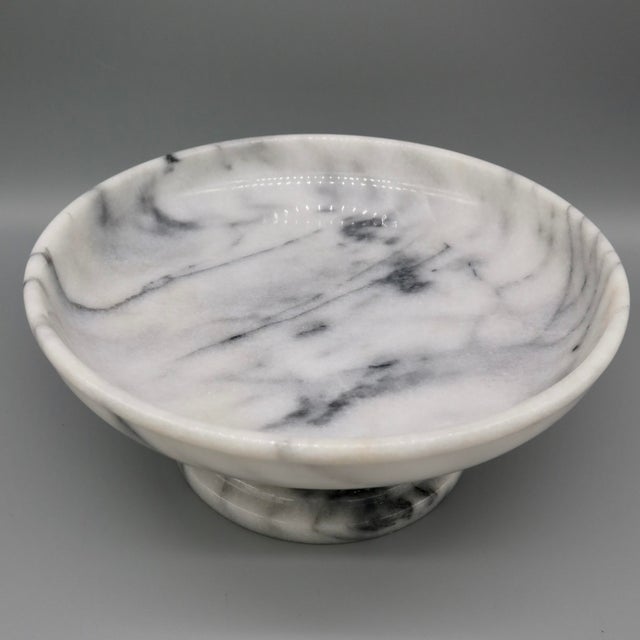 Classical Roman Vintage Marble Pedestal Compote For Sale - Image 3 of 8