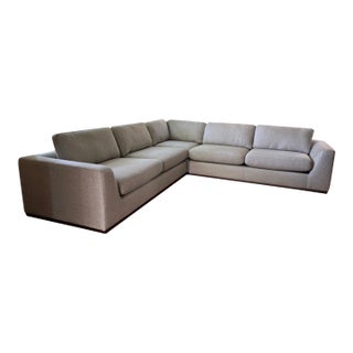 Four Hands Colt 3-Piece 10' X 10' Sectional in Salt and Pepper Performance Polyester For Sale