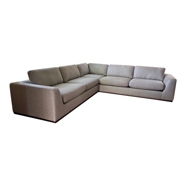 Four Hands Colt 3-Piece 10' X 10' Sectional in Salt and Pepper Performance Polyester For Sale