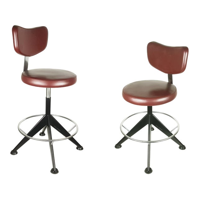 Chrome-Plated Metal and Skai Swivel Stool from Velca, 1970s For Sale