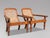 Large Vintage Teak and Cane Colonial Planters Chairs, 1920, Set of 2 For Sale - Image 12 of 12