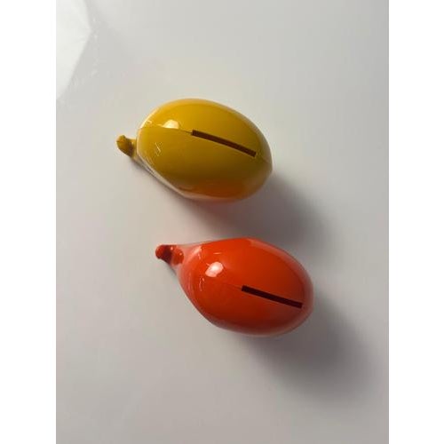 Plastic Drumbo Money Box in Yellow and Red by Luigi Colani for Dresdner Bank, Set of 2 For Sale - Image 7 of 11