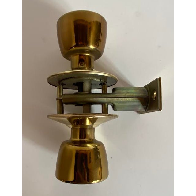 1960s Mid-Century Modern Polished Brass Skillman Privacy Doorset For Sale - Image 4 of 7