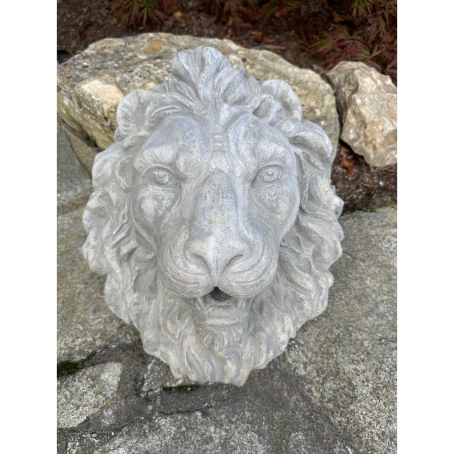 Amazing Lion Head Garden Sculpture, Made in Italy. Includes mouth opening, allowing sculpture to be utilized as a...
