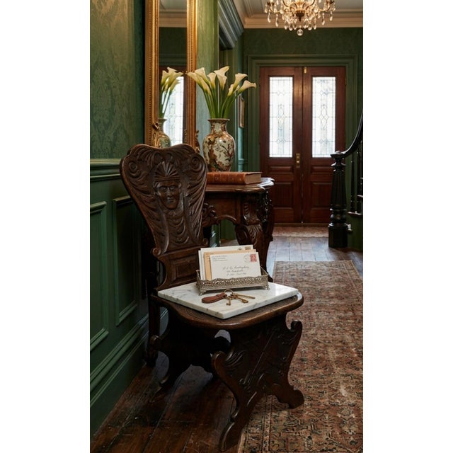Antique Italian Renaissance Revival Walnut Sgabello Hall Chair For Sale - Image 11 of 12