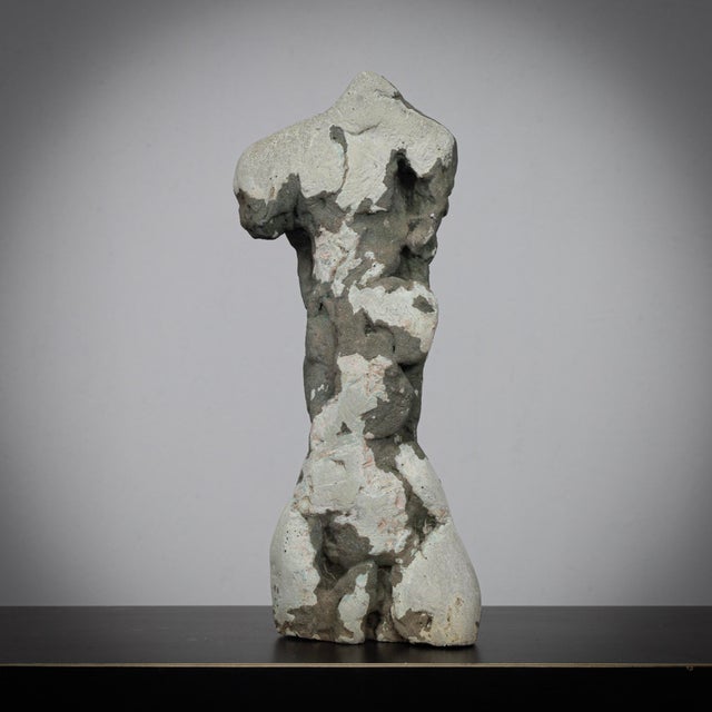 Francine Govers, Male Torso Sculptures, 1990s, Concrete, Set of 2 For Sale - Image 4 of 10