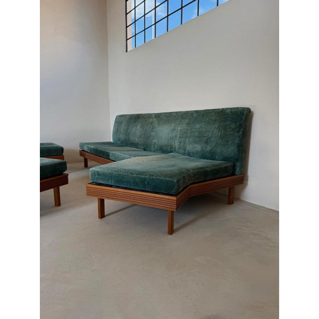 1960s Sofa with Ottomans, 1960s, Set of 3 For Sale - Image 5 of 9