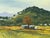 Textile Mid 20th C. Original Oil on Canvas - Large, Long Agrarian Landscape For Sale - Image 7 of 11