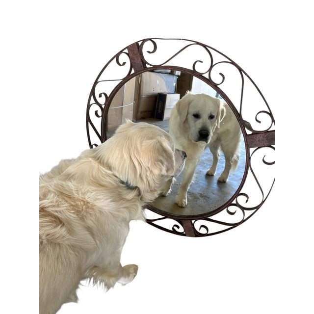 Hand Forged Wrought Iron Mirror For Sale - Image 4 of 5