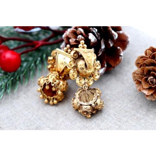 Asian Style 18 Karat Rose Gold Earrings with Articulated Firecracker Pendants, Set of 2 For Sale - Image 4 of 7