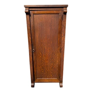 Antique Victorian Oak Wardrobe Cabinet For Sale