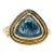 4 Carat Triangular Blue Sapphire Cabochon Bezel Ring in 18k Yellow Gold, Size 6.5 For Sale
