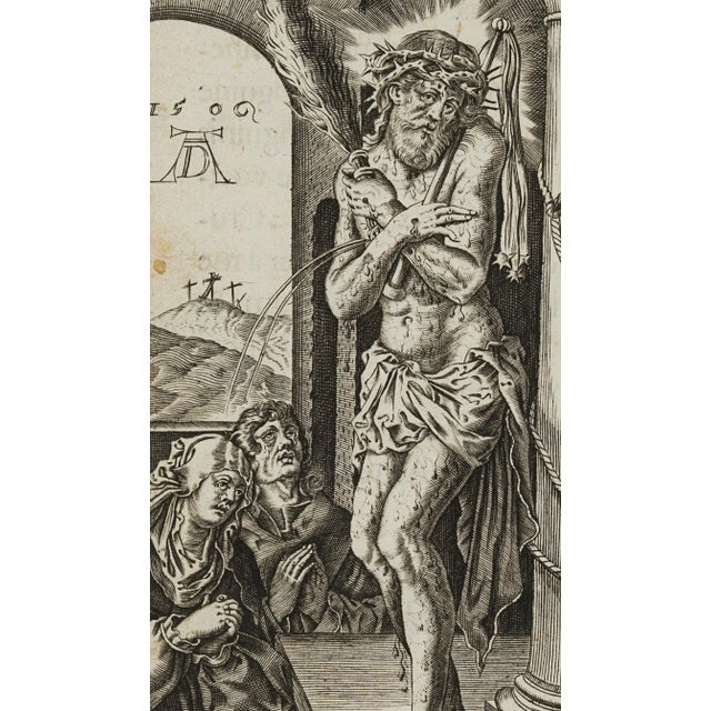 After Dürer, J. Goosens, The Man of Sorrows at the Pillar, 17th-Century, Copper on Paper For Sale - Image 3 of 5
