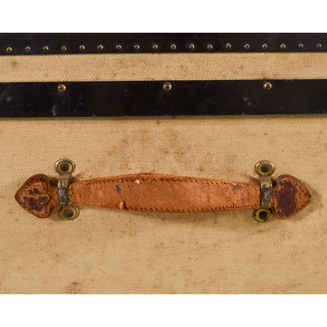 Louis Vuitton Style Steamer Hat Trunk by Crouch & Fitzgerald For Sale - Image 13 of 18