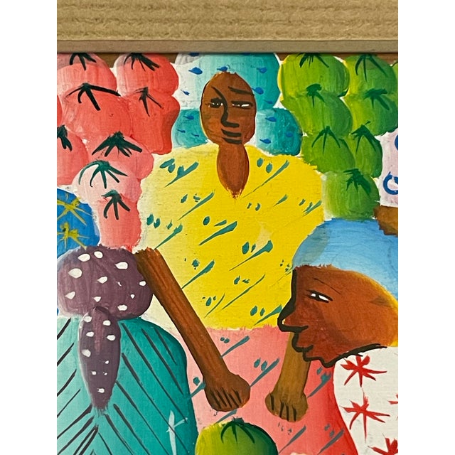 Paint 1980s Haitian Original Miniature Oil on Board For Sale - Image 7 of 9