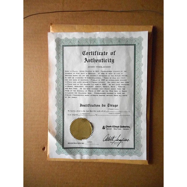 Mid 20th Century Vintage Mid 20th C. Abstract Color Lithograph-Johnny Friedlander For Sale - Image 5 of 6