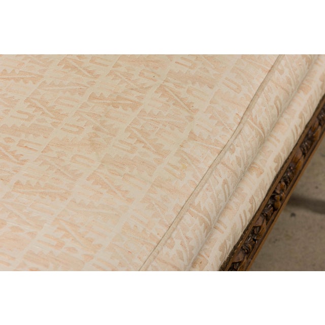 Late 19th Century French Louis XVI Style Oak Canapé in Cream Jacquard For Sale - Image 16 of 18