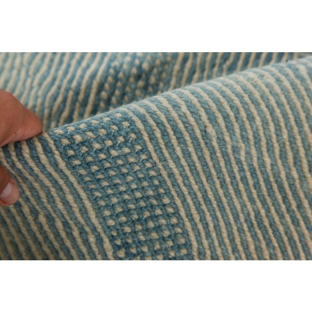 Modern Custom Flat Weave Blue Moroccan Style Runner by Doris Leslie Blau Size: 1'10" × 10'10" (55 × 330 cm). This striking...