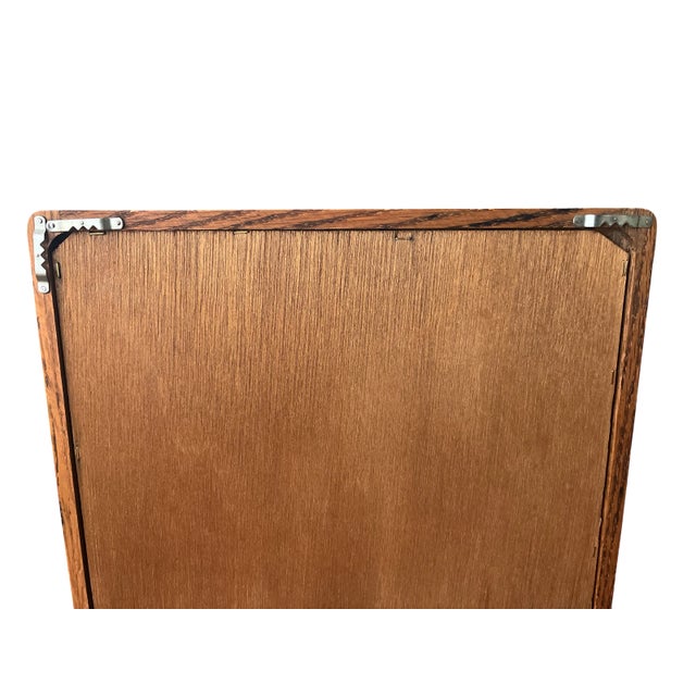 Wood Vintage 1970s Framed Cork Bulletin Board – Solid Oak Frame Vintage Office or Workshop Organizer For Sale - Image 7 of 8