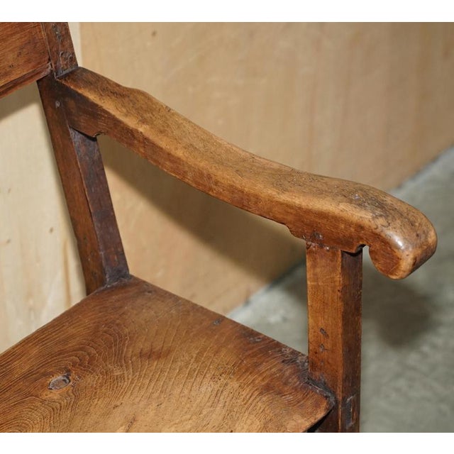 Wood Antique Provincial Hand-Carved Elm and Fruitwood Chair, 1780-1820 For Sale - Image 7 of 18