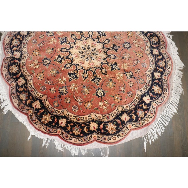 Vintage Formal Persian Round Rug - 5'1" x 5'1" For Sale - Image 4 of 5