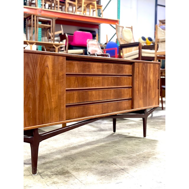 Mid-Century Modern Danish Modern Teak Credenza or Console For Sale - Image 3 of 9