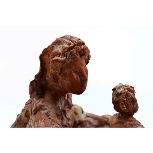 Sirio Pellegrini, Modern Family Terracotta Sculpture, 1960s, Terracotta For Sale - Image 3 of 5