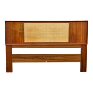 Danish Modern Teak & Cane Headboard by Sven Madsen for Falster For Sale