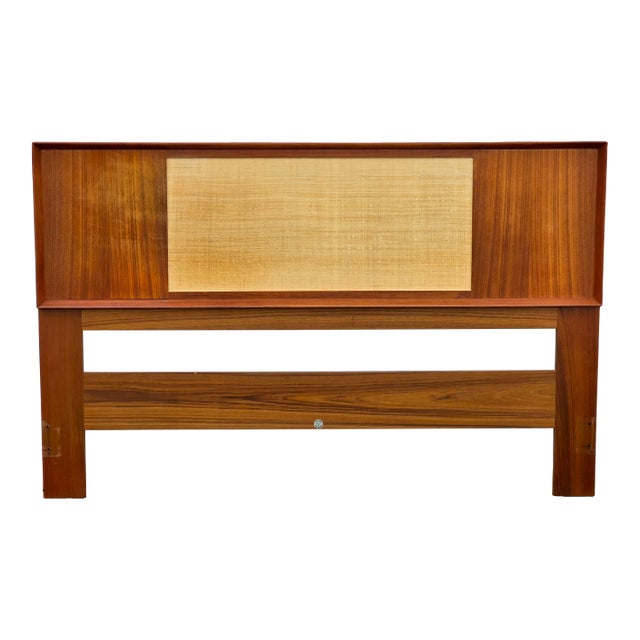 Danish Modern Teak & Cane Headboard by Sven Madsen for Falster For Sale
