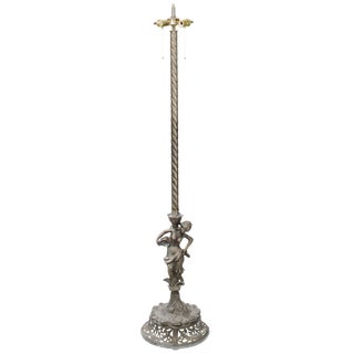 Female Figure Base Metal Floor Lamp For Sale