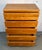 Brown Late 20th Century Post-Modern Rounded Edge Honey Oak Five Drawer Highboy Dresser For Sale - Image 8 of 11
