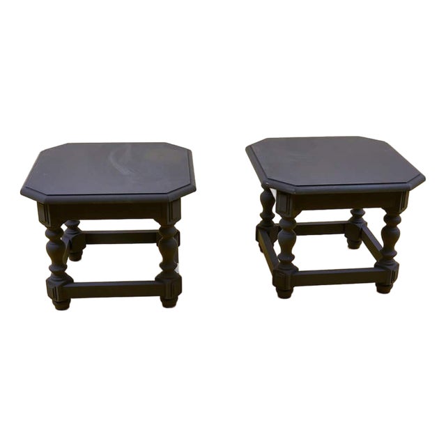 Black Coffee Tables, Set of 2 For Sale