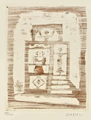 Massimo Campigli, The House of Women, Original Etching, 1970s