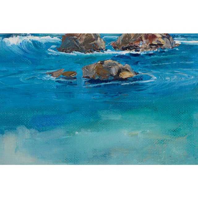 Rocks in the Tide, Miniature Contemporary Coastal Seascape by Kathleen Murray For Sale - Image 4 of 6