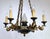 Empire French Bronze and Glass Chandelier from Lucien Gau, 1940s For Sale - Image 10 of 14
